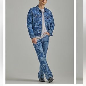 MENS HERITAGE MARBLED HIGH RISE BOOTCUT JEAN:MARBLE: 31:34